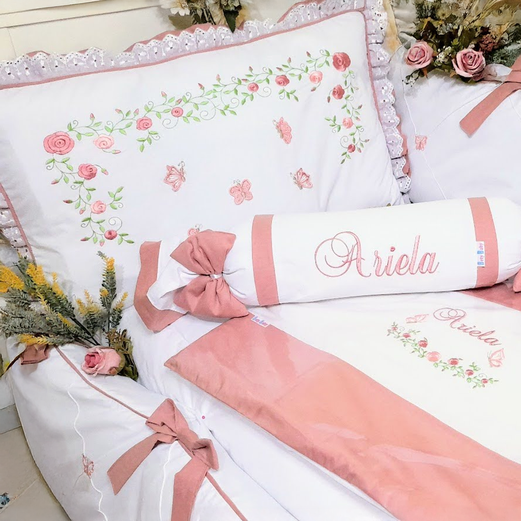 Kit Berço Jardim Encatado Personalizado 9 Peças
