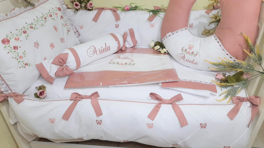 Kit Berço Jardim Encatado Personalizado 9 Peças