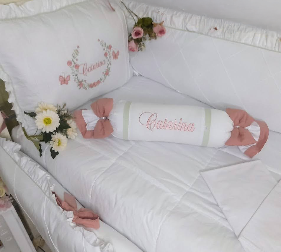 Kit Berço Floral Personalizado 9 Peças