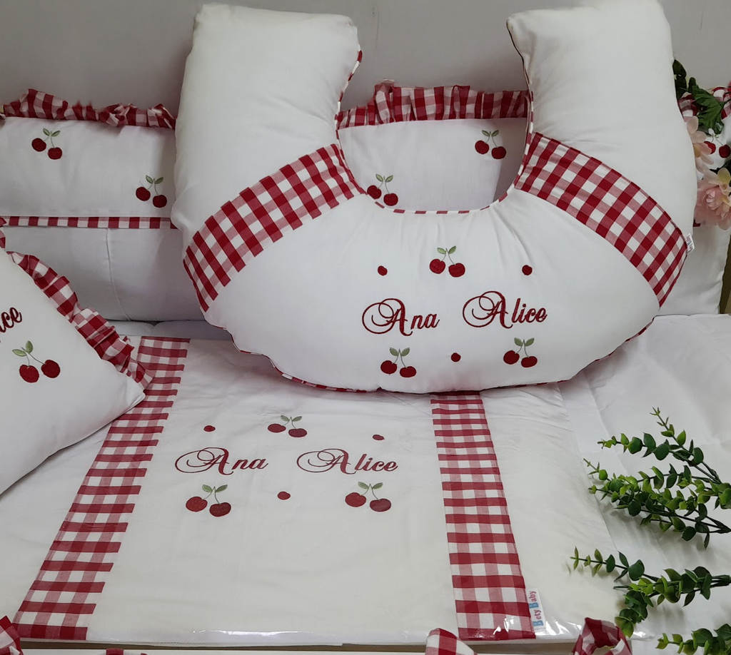 Kit Berço Cerejinha Personalizado 9 Peças
